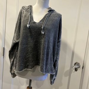 Hoodie with rainbow stripe sleeve